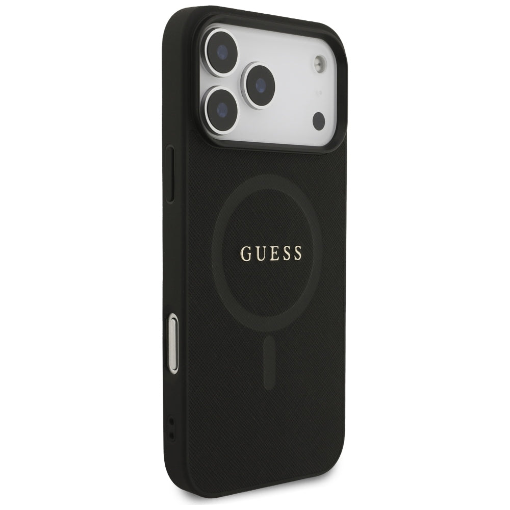 MagSafe tok Apple iPhone 18 Pro Max / 17 Pro Max készülékhez, Guess, Saffiano, Fekete