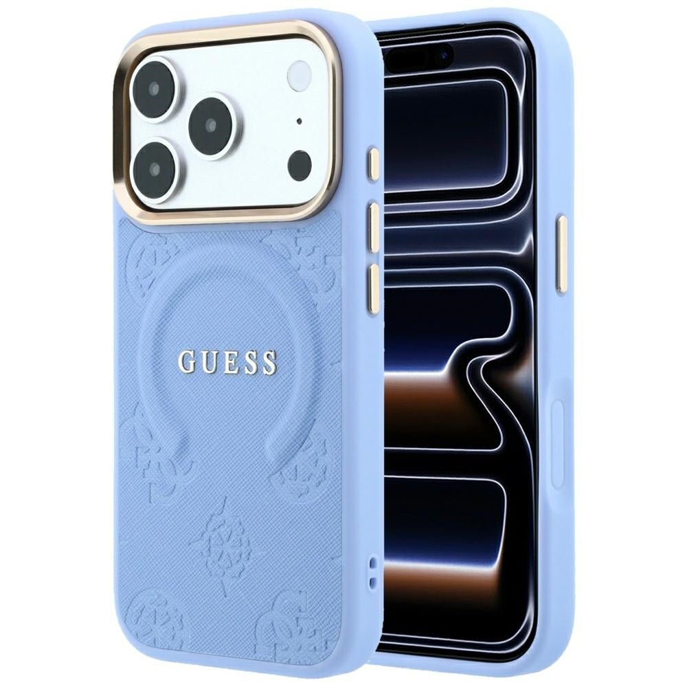 MagSafe tok Apple iPhone 18 Pro Max / 17 Pro Max készülékhez, Guess, Saffiano Peony Ring, Kék