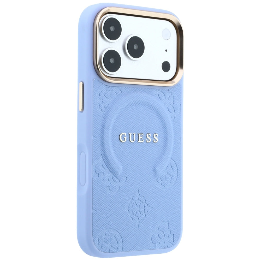 MagSafe tok Apple iPhone 18 Pro Max / 17 Pro Max készülékhez, Guess, Saffiano Peony Ring, Kék