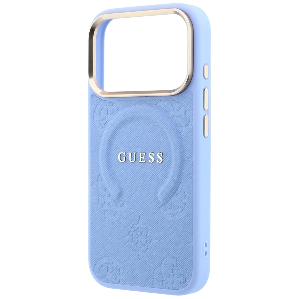MagSafe tok Apple iPhone 18 Pro Max / 17 Pro Max készülékhez, Guess, Saffiano Peony Ring, Kék