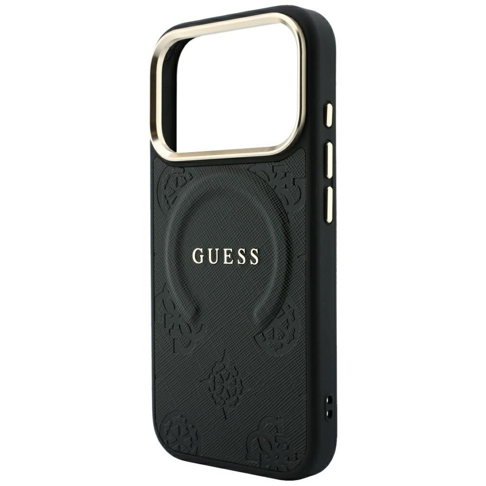 MagSafe tok Apple iPhone 18 Pro Max / 17 Pro Max készülékhez, Guess, Saffiano Peony Ring, Fekete