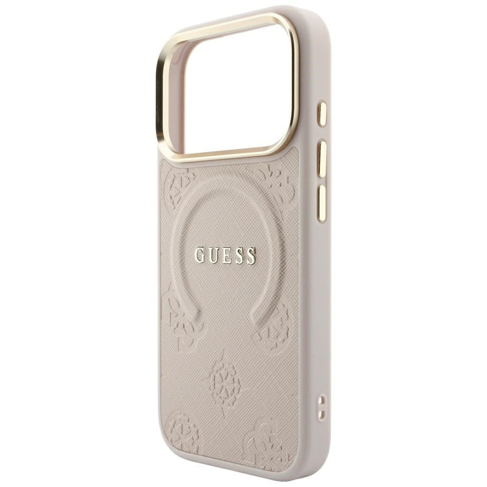 MagSafe tok Apple iPhone 18 Pro Max / 17 Pro Max készülékhez, Guess, Saffiano Peony Ring, Rózsaszín