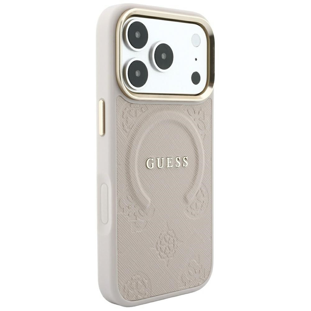 MagSafe tok Apple iPhone 18 Pro Max / 17 Pro Max készülékhez, Guess, Saffiano Peony Ring, Rózsaszín