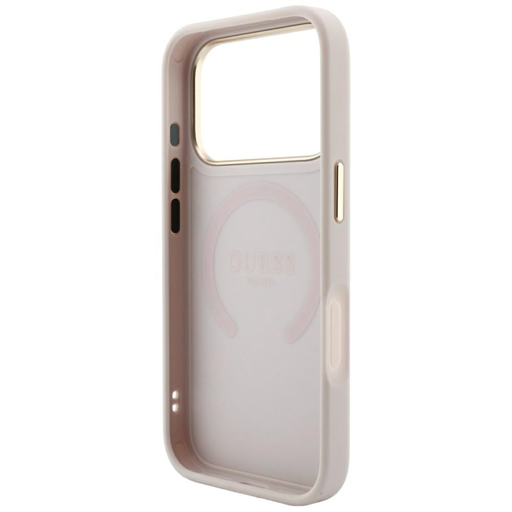 MagSafe tok Apple iPhone 18 Pro Max / 17 Pro Max készülékhez, Guess, Saffiano Peony Ring, Rózsaszín