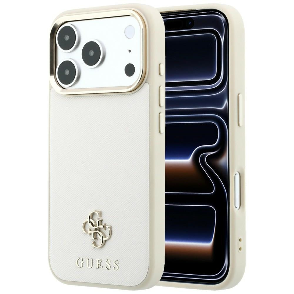 MagSafe tok Apple iPhone 18 Pro Max / 17 Pro Max, Guess, Saffiano Small 4G Classic, Bézs