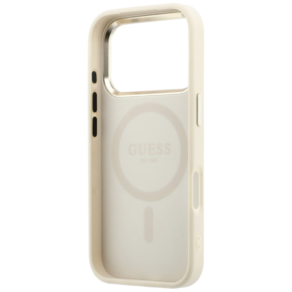 MagSafe tok Apple iPhone 18 Pro Max / 17 Pro Max, Guess, Saffiano Small 4G Classic, Bézs