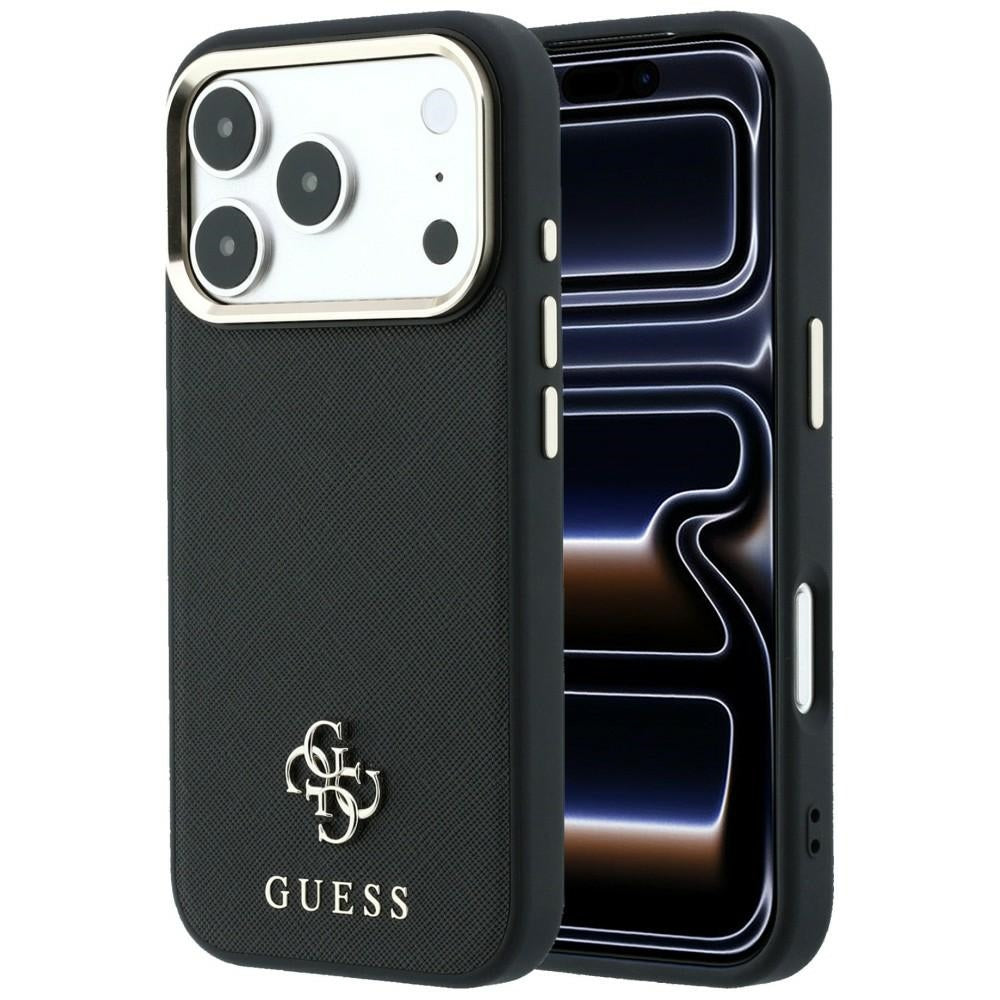 MagSafe tok Apple iPhone 18 Pro Max / 17 Pro Max készülékhez, Guess, Saffiano Small 4G Classic, Fekete
