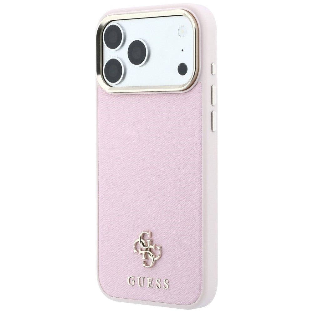 MagSafe tok Apple iPhone 18 Pro Max / 17 Pro Max készülékhez, Guess, Saffiano Small 4G Classic, Rózsaszín