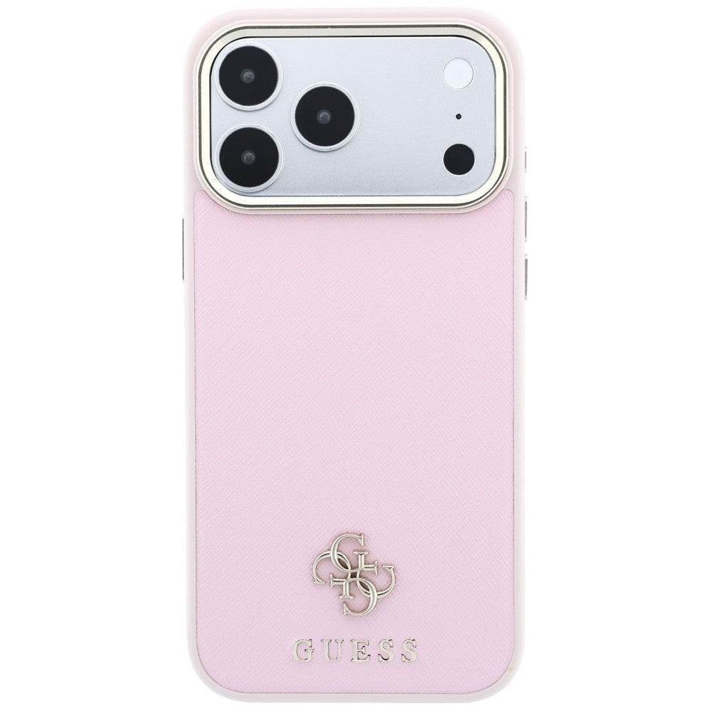 MagSafe tok Apple iPhone 18 Pro Max / 17 Pro Max készülékhez, Guess, Saffiano Small 4G Classic, Rózsaszín