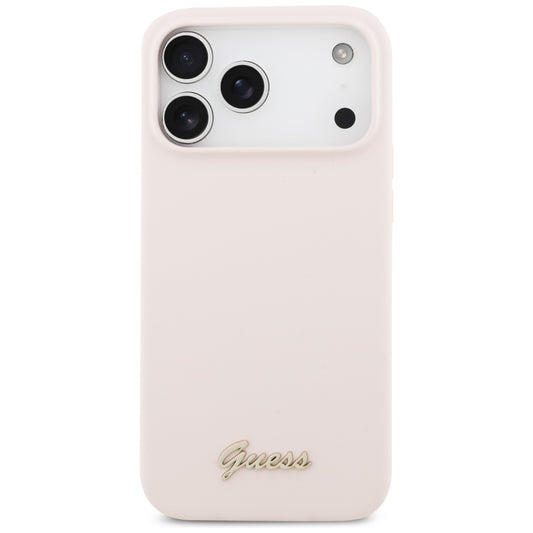 MagSafe tok Apple iPhone 18 Pro Max / 17 Pro Max számára, Guess, Script Fém Logó, Rózsaszín
