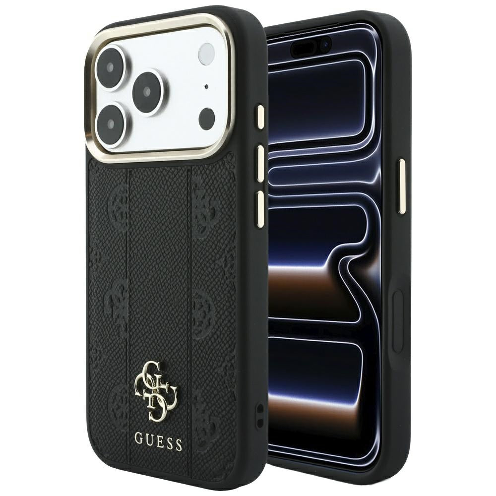MagSafe tok Apple iPhone 18 Pro Max / 17 Pro Max, Guess, Stripe Peony 4G, Fekete
