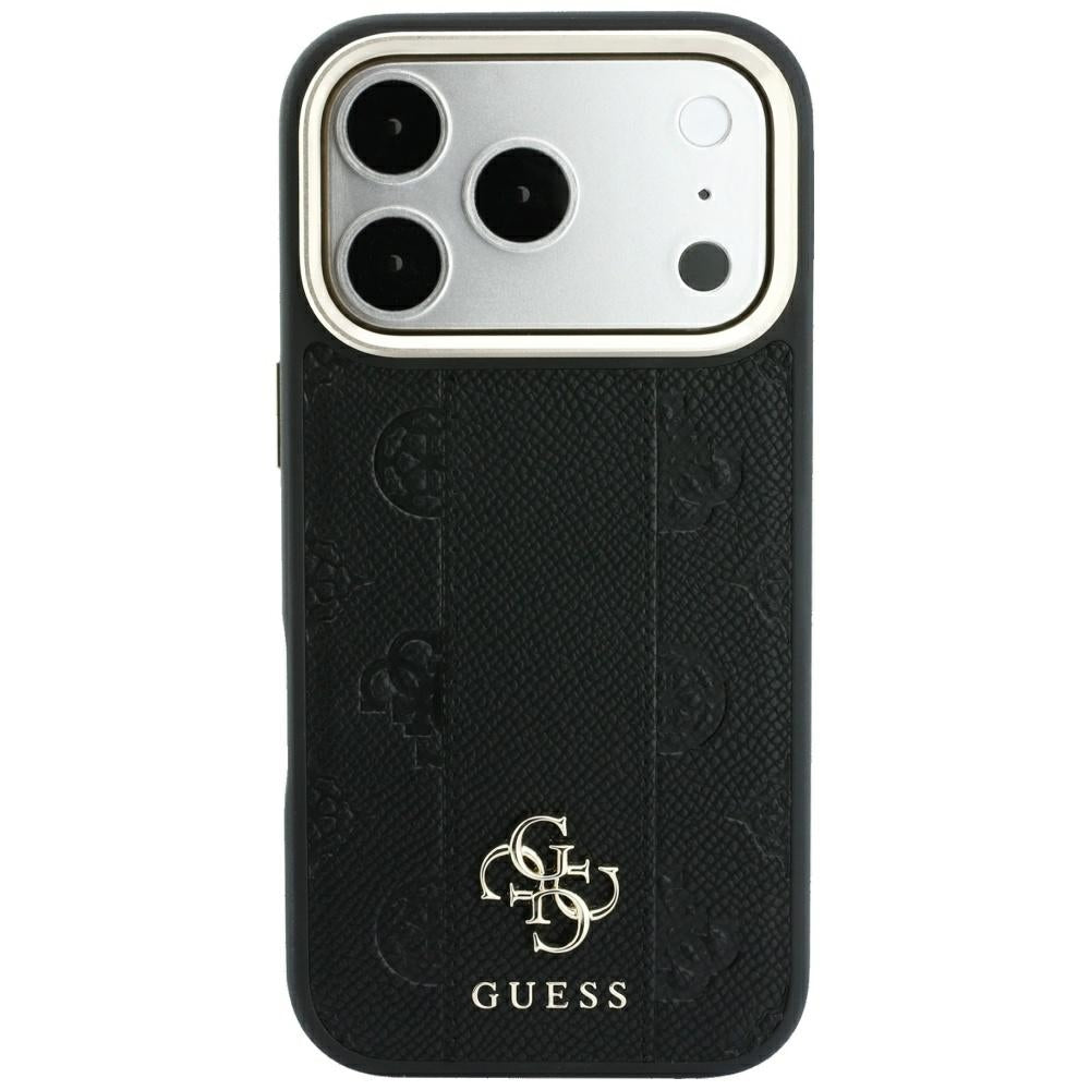 MagSafe tok Apple iPhone 18 Pro Max / 17 Pro Max, Guess, Stripe Peony 4G, Fekete