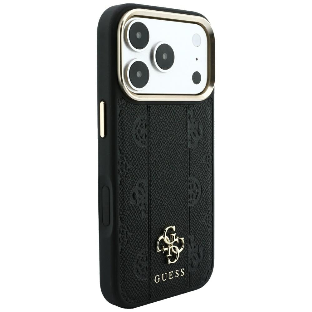 MagSafe tok Apple iPhone 18 Pro Max / 17 Pro Max, Guess, Stripe Peony 4G, Fekete