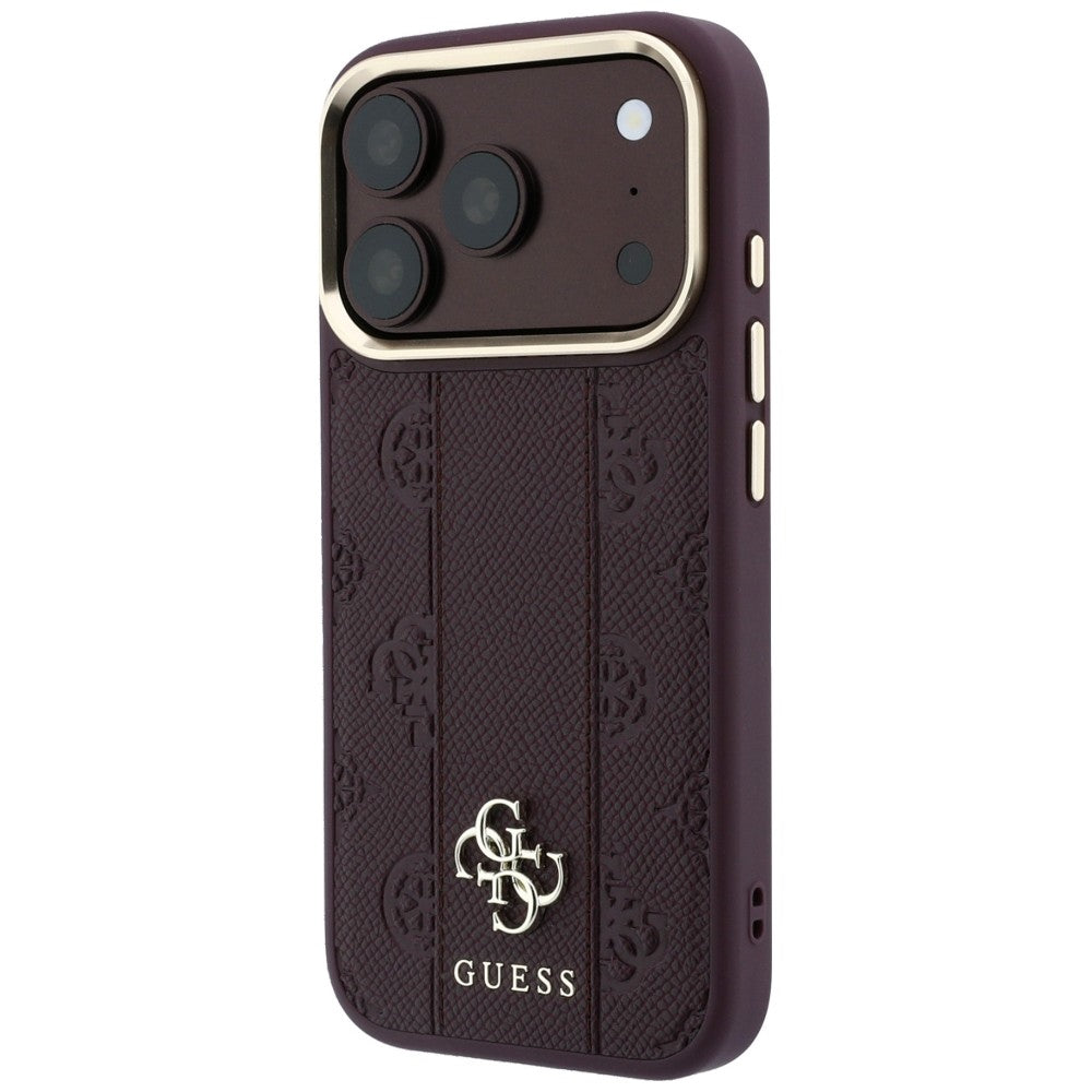 MagSafe tok Apple iPhone 18 Pro Max / 17 Pro Max készülékhez, Guess, Stripe Peony 4G, Bordó