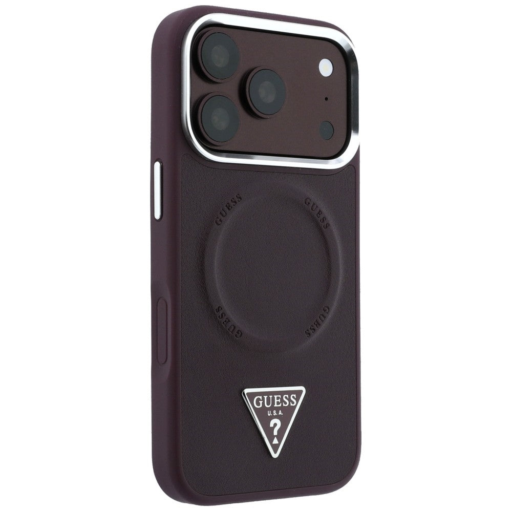 Guess Triangle Logo bordó MagSafe tok Apple iPhone 18 Pro Max / 17 Pro Max készülékhez