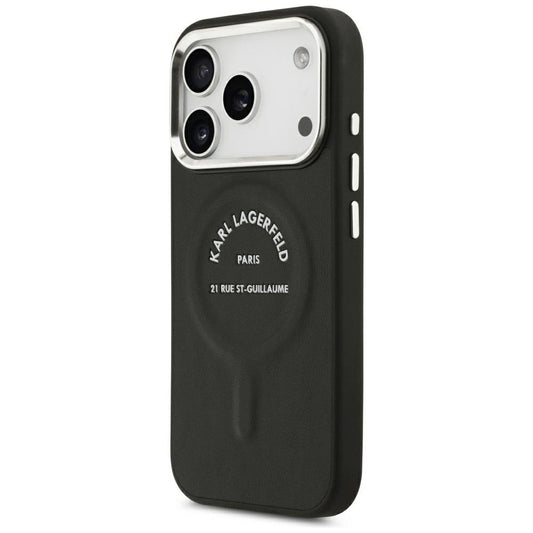 MagSafe tok Apple iPhone 18 Pro Max / 17 Pro Max készülékhez, Karl Lagerfeld, EMB. Ring Karl RSG logó, fekete