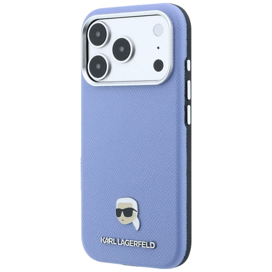 MagSafe tok Apple iPhone 18 Pro Max / 17 Pro Max készülékhez, Karl Lagerfeld, Grained Karl Head's Metal, Kék