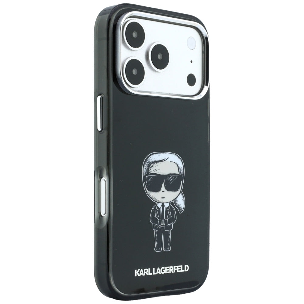MagSafe tok Apple iPhone 18 Pro Max / 17 Pro Max készülékhez, Karl Lagerfeld, IML Ikonik Sketch Print, Fekete