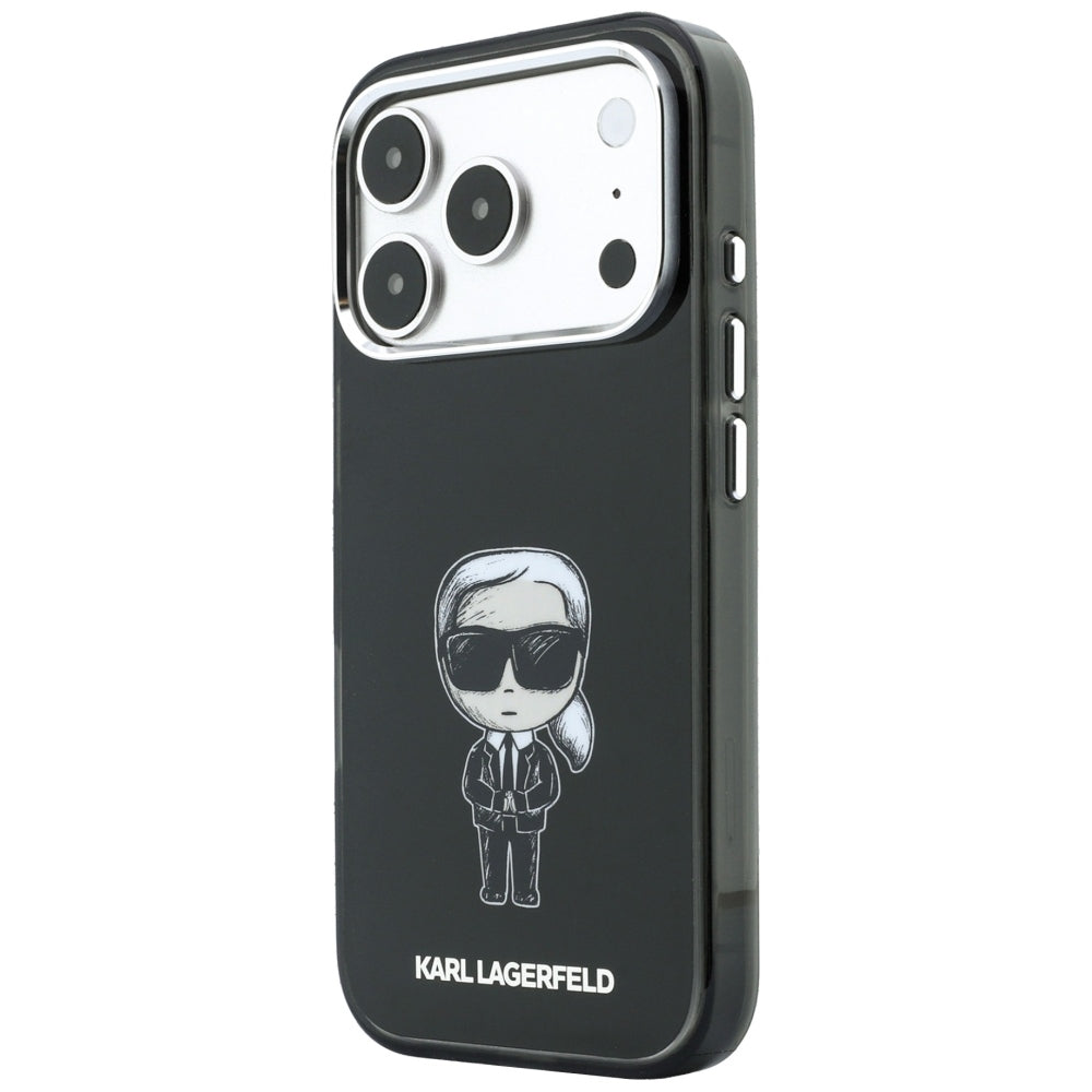 MagSafe tok Apple iPhone 18 Pro Max / 17 Pro Max készülékhez, Karl Lagerfeld, IML Ikonik Sketch Print, Fekete
