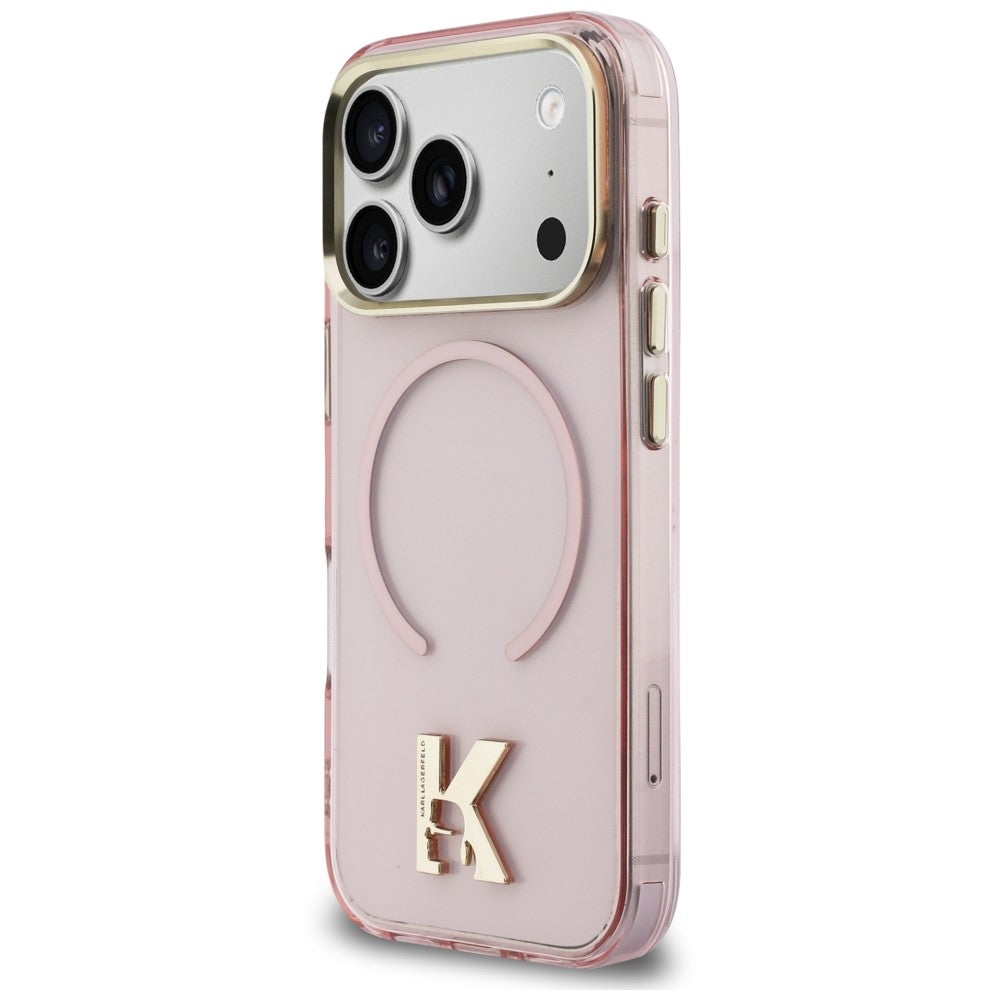 MagSafe tok Apple iPhone 18 Pro Max / 17 Pro Max készülékhez, Karl Lagerfeld, IML Karl Head Logo, rózsaszín