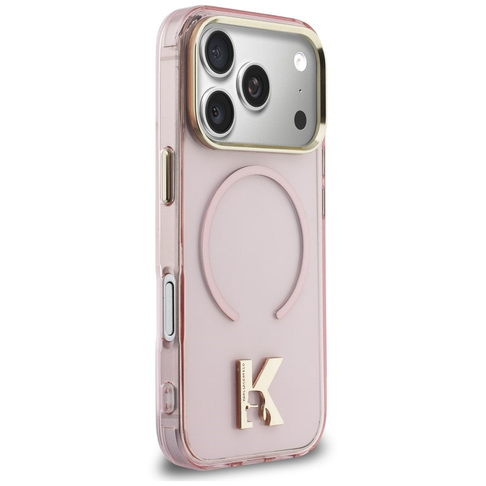 MagSafe tok Apple iPhone 18 Pro Max / 17 Pro Max készülékhez, Karl Lagerfeld, IML Karl Head Logo, rózsaszín