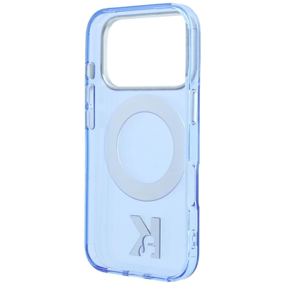 MagSafe tok Apple iPhone 18 Pro Max / 17 Pro Max készülékhez, Karl Lagerfeld, IML gyűrűs állvány Kameo fém, kék