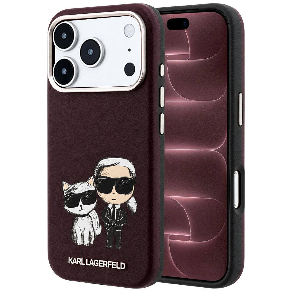 MagSafe tok Apple iPhone 18 Pro Max / 17 Pro Max számára, Karl Lagerfeld, KC Bodies Sketch, Bordó