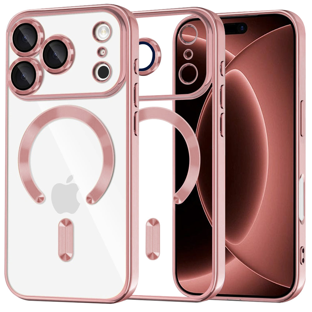 MagSafe Case for Apple iPhone 18 Pro Max / 17 Pro Max, Techsuit, Luxury Crystal, Pink