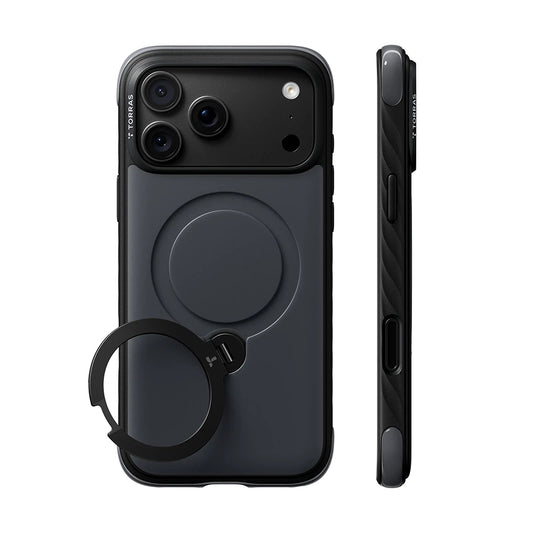 MagSafe tok Apple iPhone 18 Pro Max / 17 Pro Max készülékhez, Torras, Ostand Q3 Rugged, Fekete