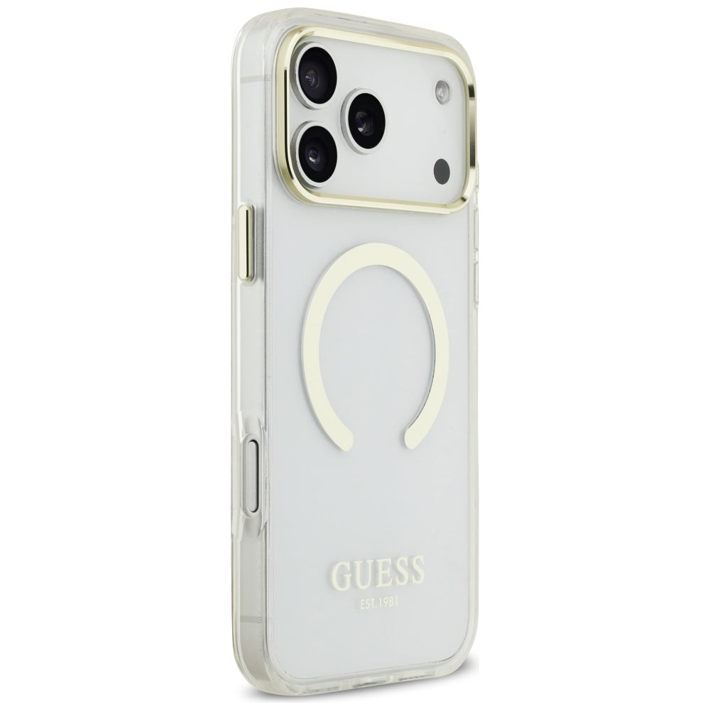 MagSafe tok Apple iPhone 18 Pro Max-hoz, Guess, Fém Kontúr, Arany