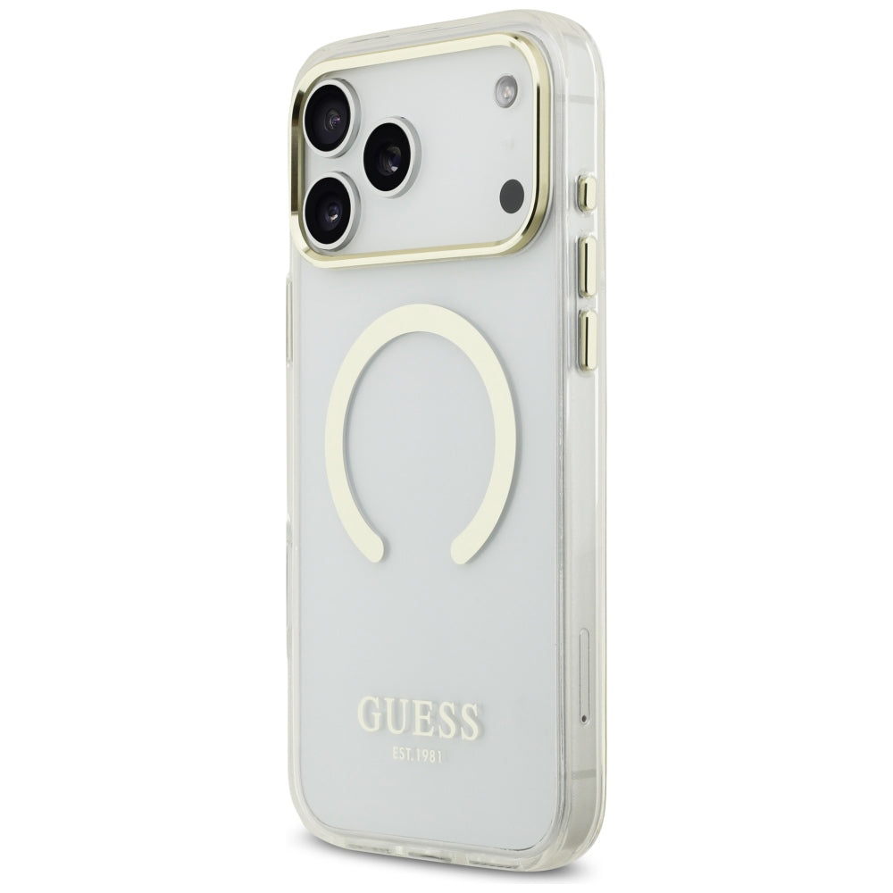 MagSafe tok Apple iPhone 18 Pro Max-hoz, Guess, Fém Kontúr, Arany