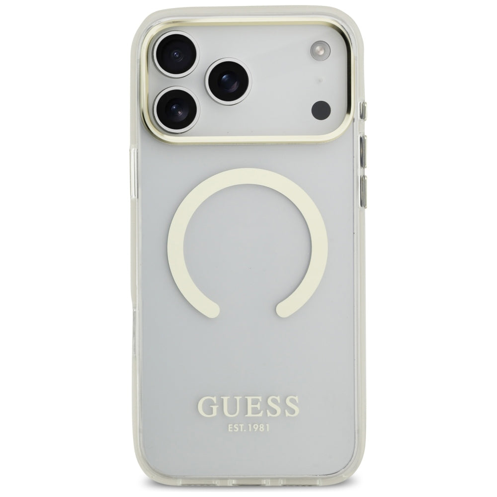 MagSafe tok Apple iPhone 18 Pro Max-hoz, Guess, Fém Kontúr, Arany
