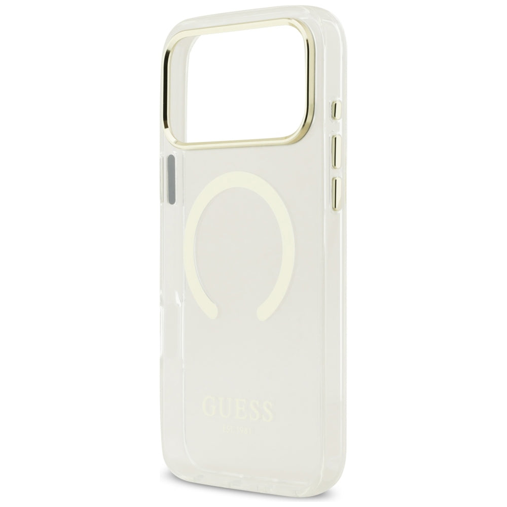 MagSafe tok Apple iPhone 18 Pro Max-hoz, Guess, Fém Kontúr, Arany