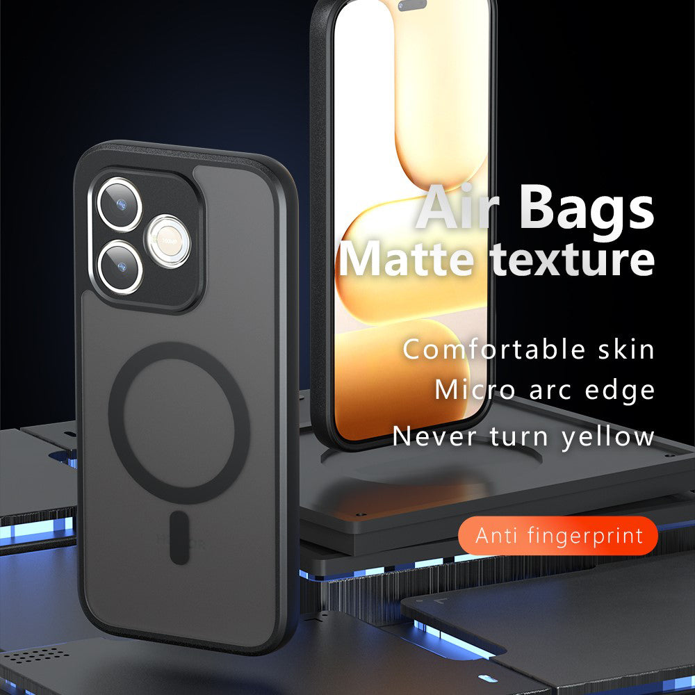 MagSafe tok Honor 600 Lite-hez, Techsuit, PureFrost, Szatén Fekete