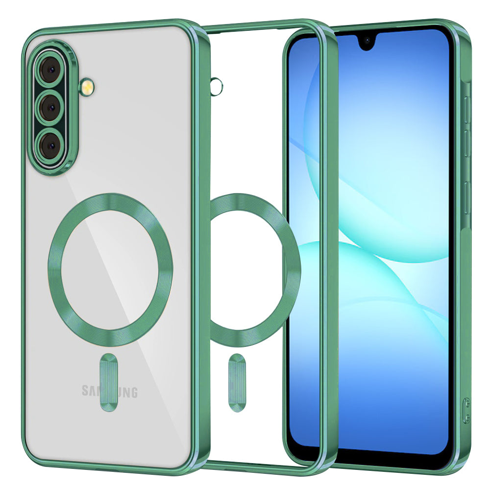 MagSafe Case for Samsung Galaxy A18 5G A186 / A18 4G A185 / F17 / M17 / A17 4G A175, Techsuit, Luxury Crystal, Light Green