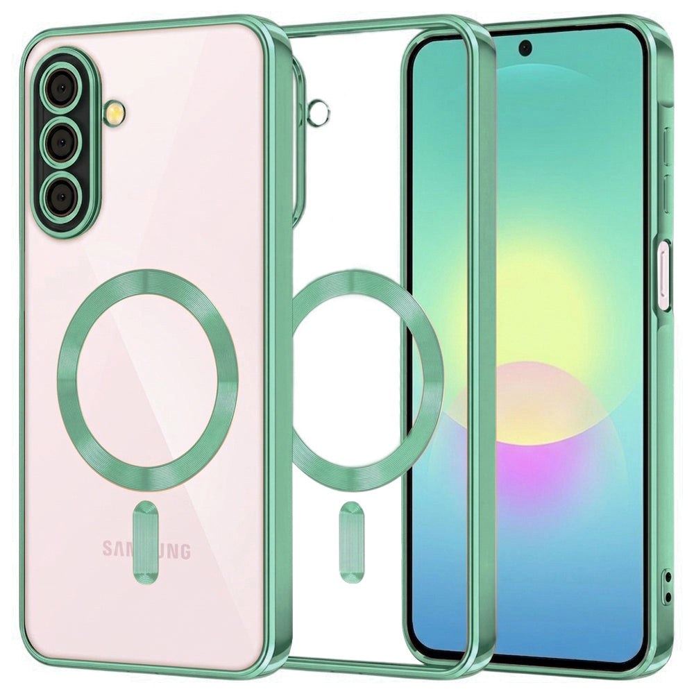MagSafe tok Samsung Galaxy A27 5G-hez, Techsuit, Luxury Crystal, Világos zöld