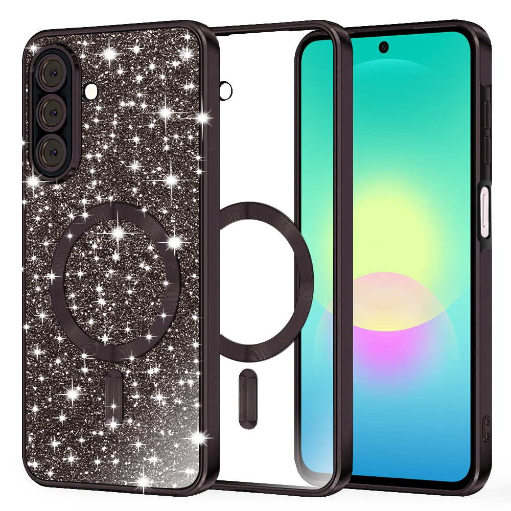 MagSafe tok Samsung Galaxy A27 5G-hez, Techsuit, Luxury Glitter, Fekete