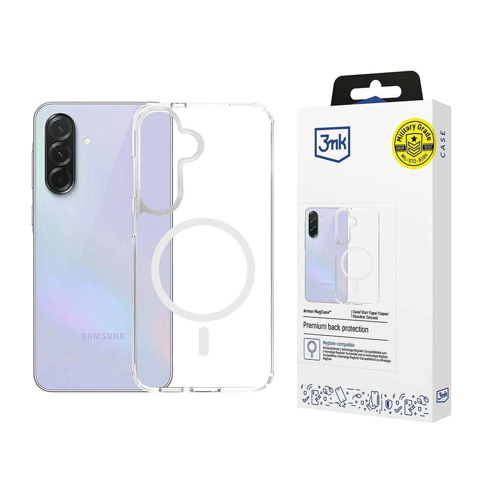 MagSafe tok Samsung Galaxy A37 5G-hez, 3MK, Armor MagCase, Átlátszó