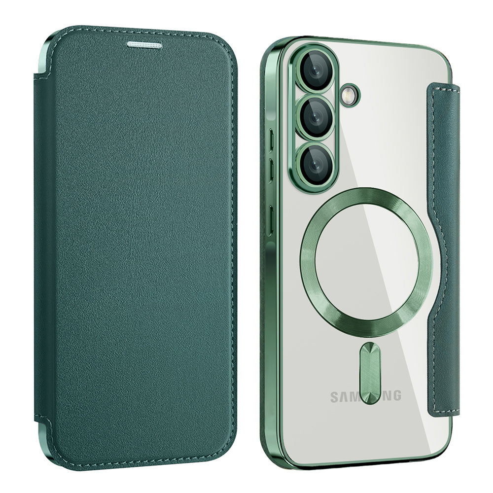 MagSafe tok Samsung Galaxy A37 5G-hez, Techsuit, SmartMag Book, Zöld