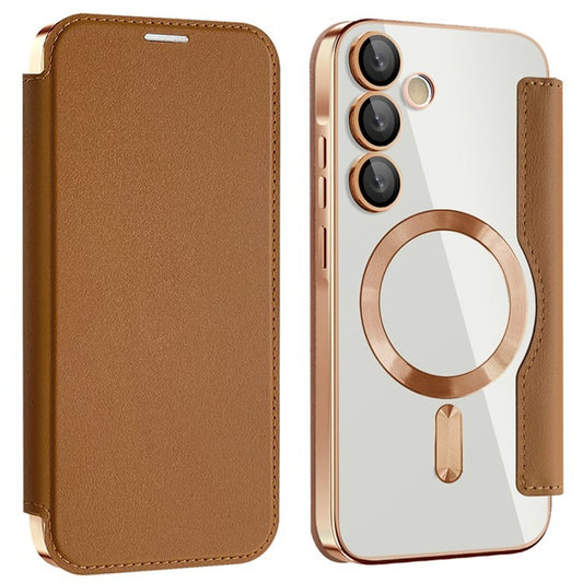 MagSafe tok Samsung Galaxy A55 5G A556-hoz, Techsuit, SmartMag Book, Barna