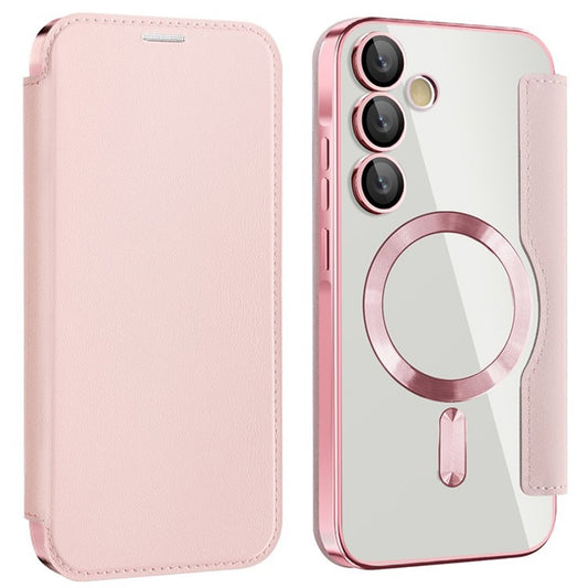MagSafe tok Samsung Galaxy A55 5G A556-hoz, Techsuit, SmartMag Book, Rózsaszín