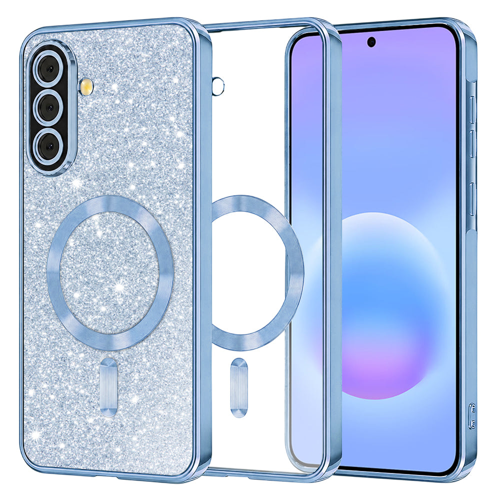 MagSafe tok Samsung Galaxy A57 5G-hez, Techsuit, Luxury Glitter, Kék
