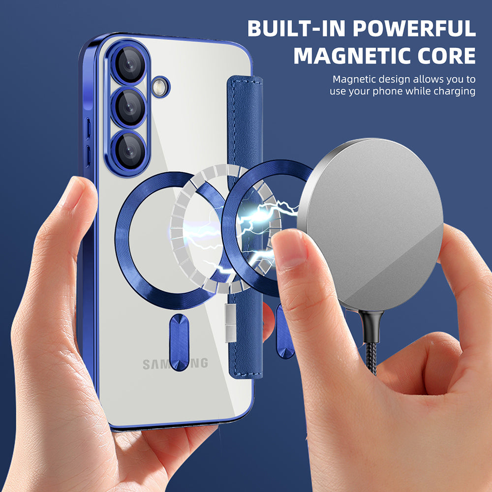 MagSafe tok Samsung Galaxy A57 5G-hez, Techsuit, SmartMag Book, Kék