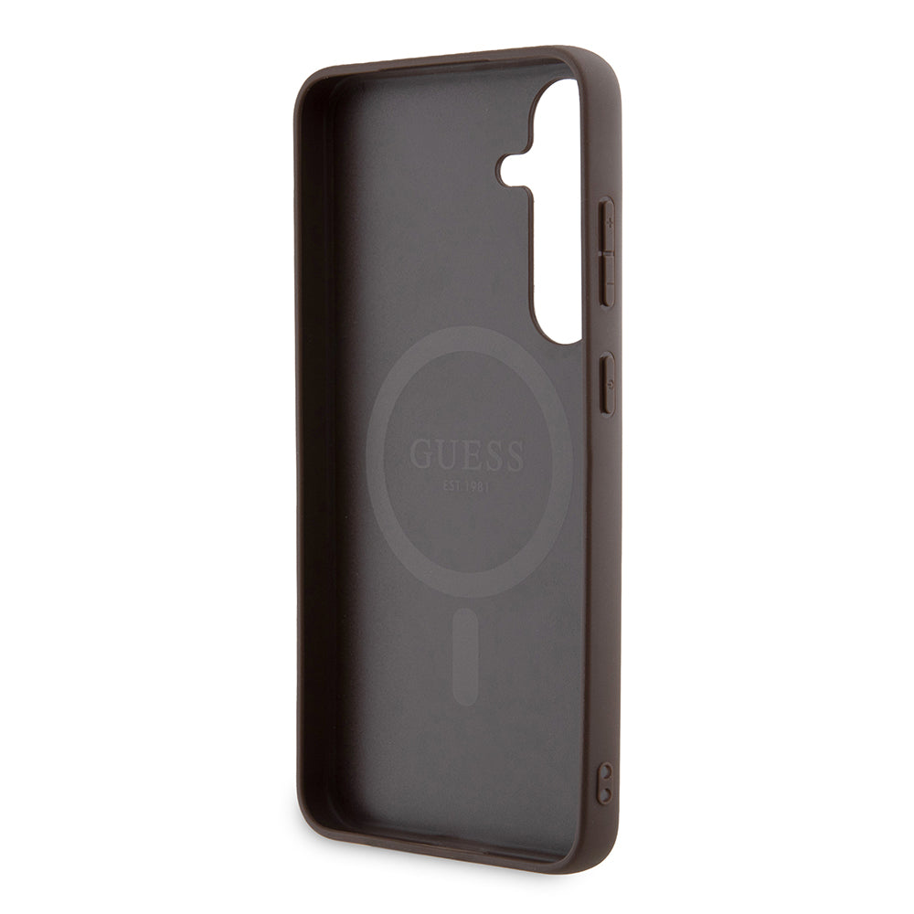MagSafe tok Samsung Galaxy S24+ S926-hoz, Guess, 4G Collection, Barna