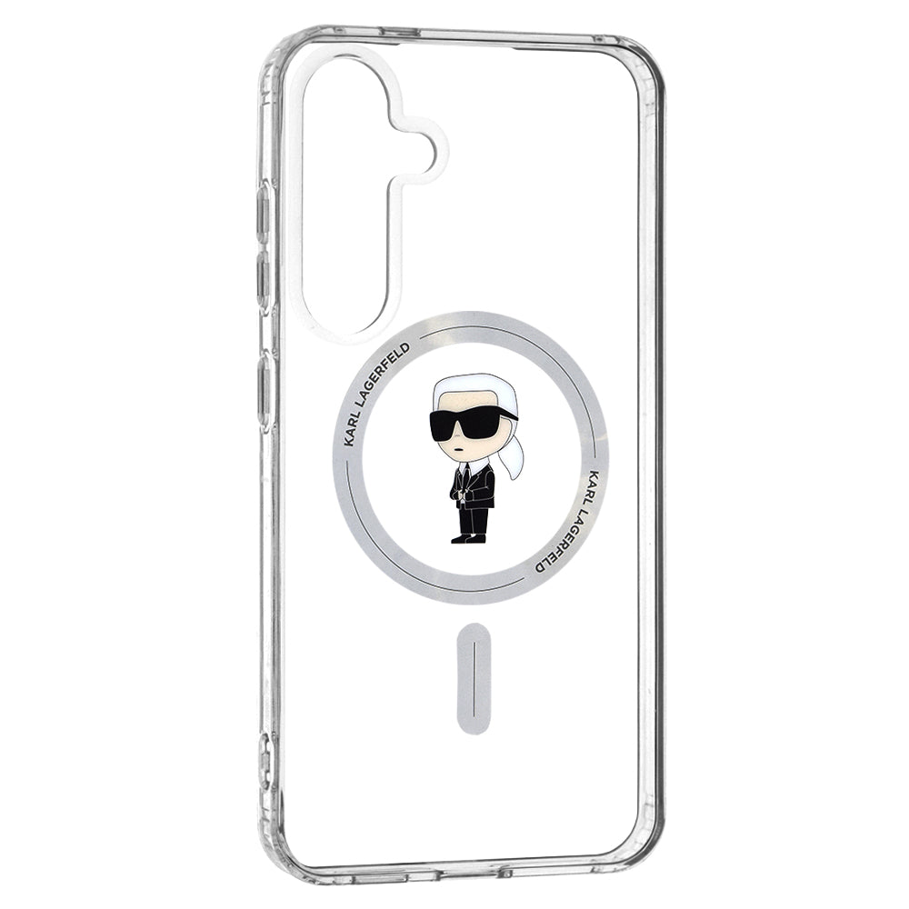 MagSafe tok Samsung Galaxy S24+ S926-hoz, Karl Lagerfeld, IML Ikonik Karl, Átlátszó