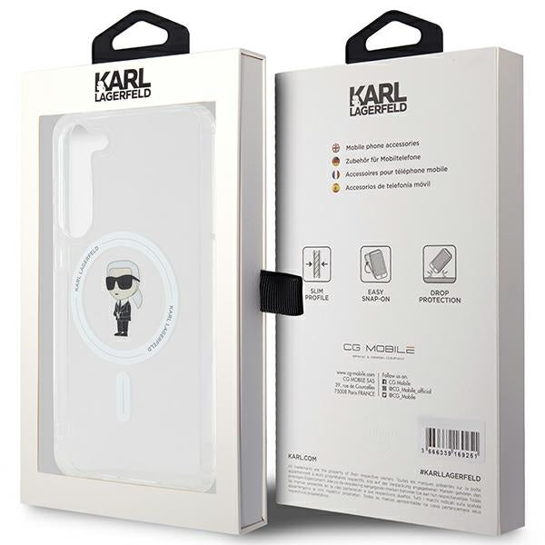 MagSafe tok Samsung Galaxy S24+ S926-hoz, Karl Lagerfeld, IML Ikonik Karl, Átlátszó