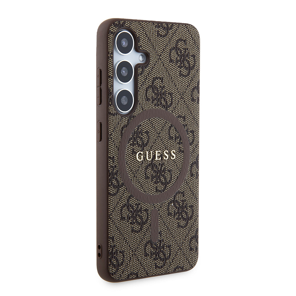 MagSafe tok Samsung Galaxy S24 S921-hez, Guess, 4G Collection, Barna