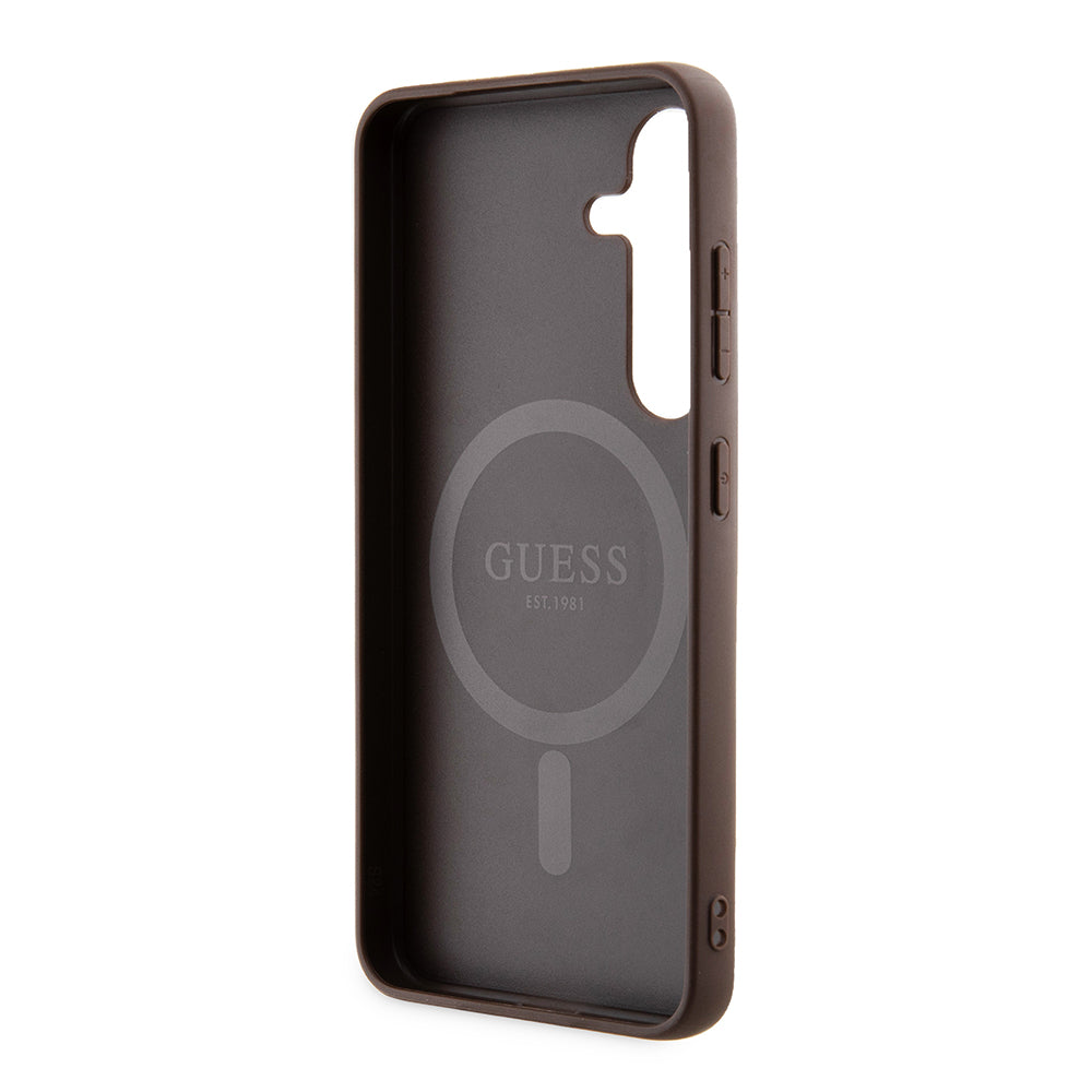 MagSafe tok Samsung Galaxy S24 S921-hez, Guess, 4G Collection, Barna