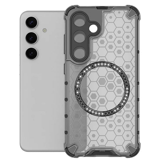 MagSafe tok Samsung Galaxy S24 S921-hez, Techsuit, HoneyComb Shield, Fekete