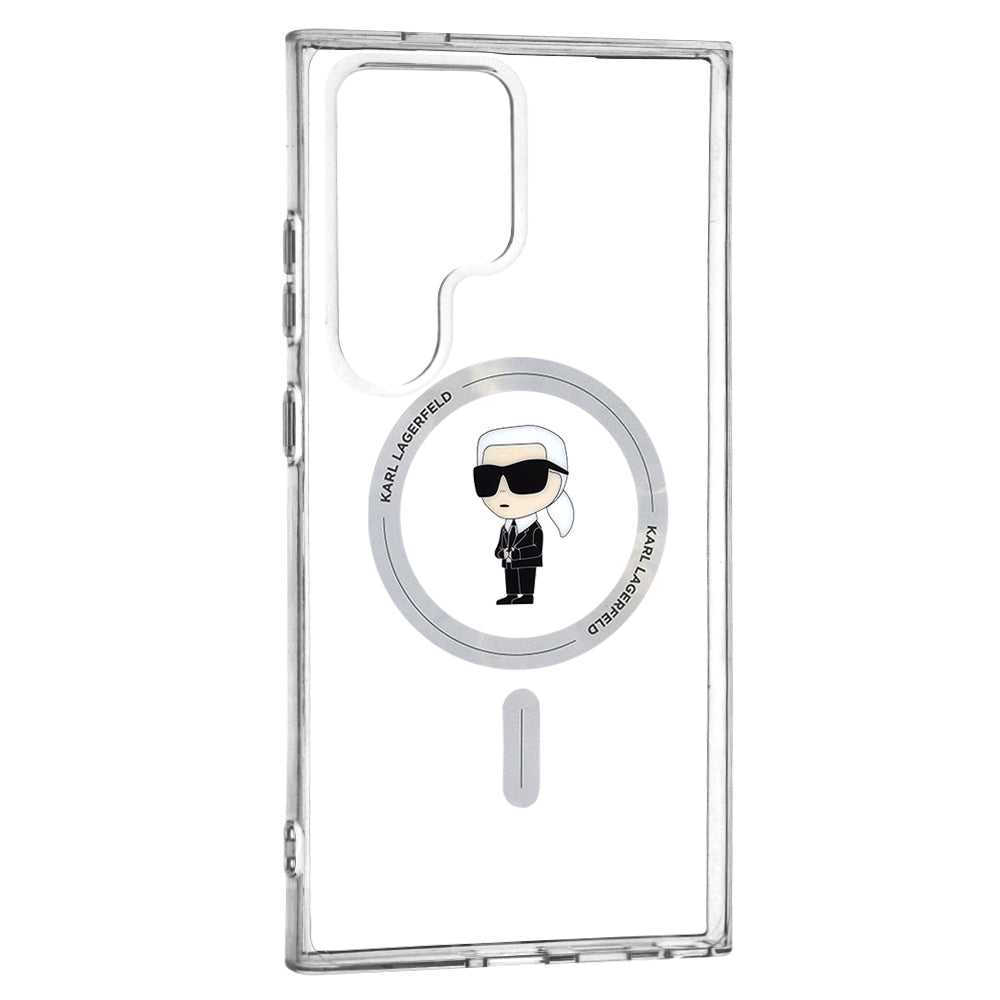 MagSafe tok Samsung Galaxy S24 Ultra S928-hoz, Karl Lagerfeld, IML Ikonik Karl, Átlátszó